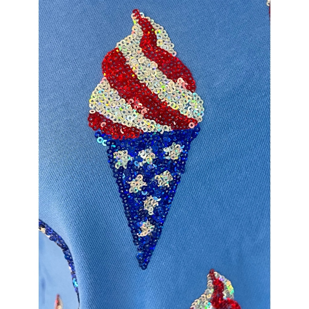 Patriotic sequin Ice cream top S M L - Picture 3 of 5